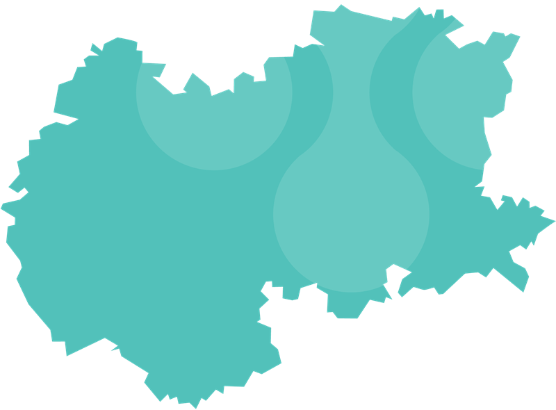 Hereford and Worcestershire regional map